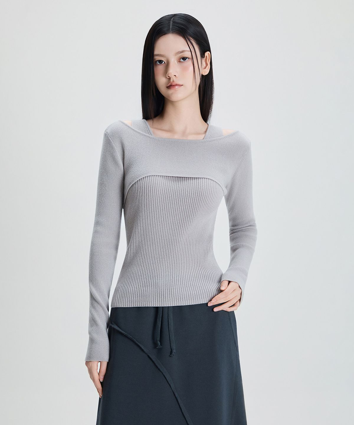 미쏘(MIXXO) 나시 레이어드 볼레로 풀오버_MIWKAG324T