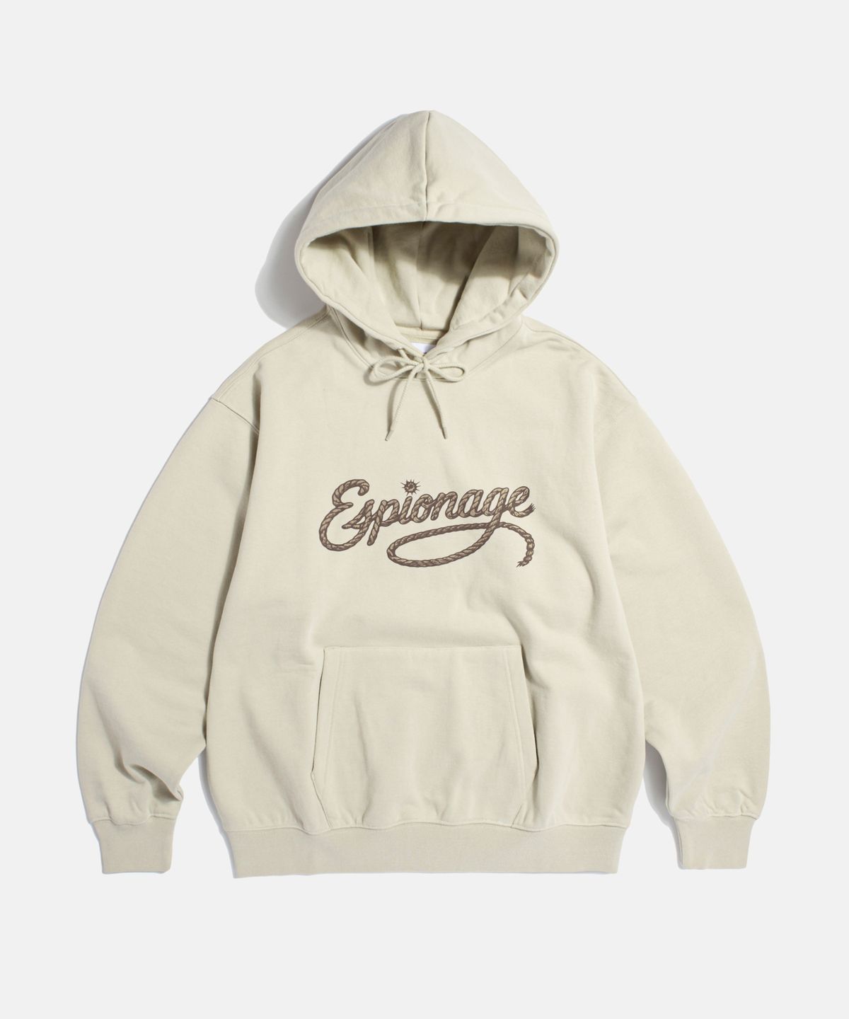 에스피오나지(ESPIONAGE) Cowboy Rope Logo Heavyweight Hoodie Sand