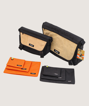 용기 세트 히어로 메신저백 블랙 + 당근 파우치 (당근, 검정)