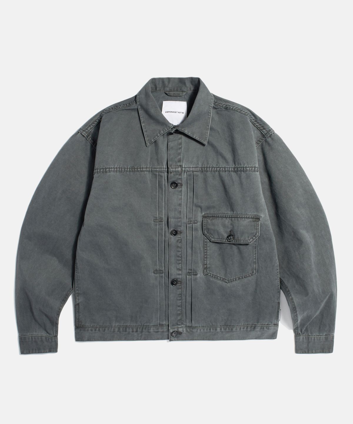 에스피오나지(ESPIONAGE) Type 1 Washed Cotton Trucker Jacket Charcoal