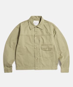 Type 1 Washed Cotton Trucker Jacket Beige