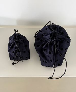 도트 네이비 스트링 파우치 ML (2size)