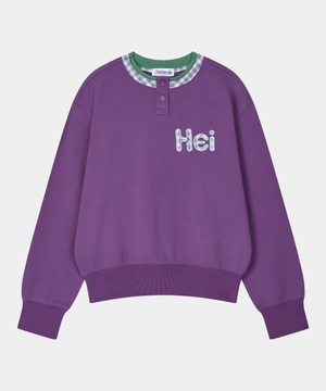 HEI 빅로고 헨리넥 스웻셔츠 퍼플