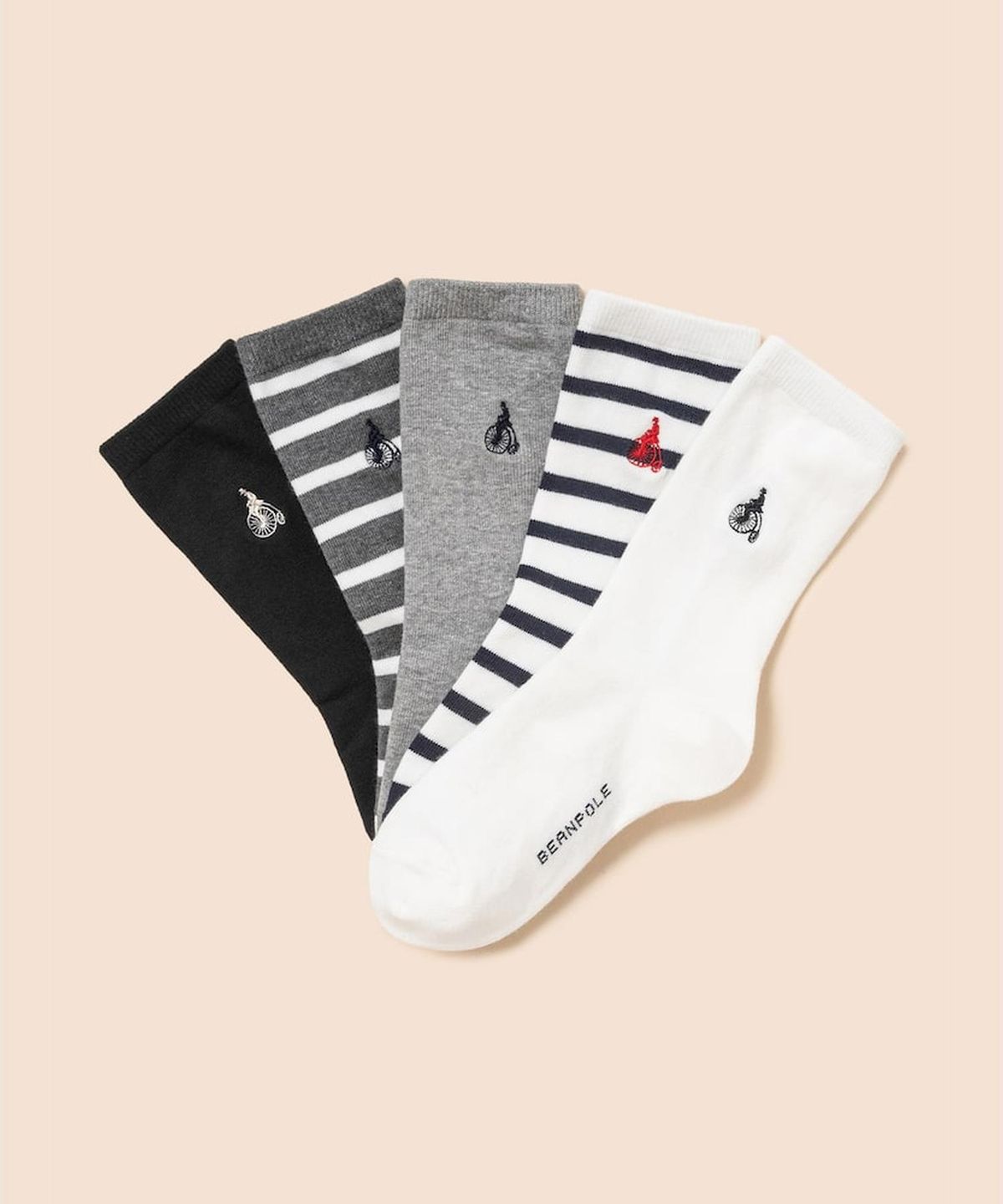 빈폴 키즈(BEANPOLE KIDS) 베이직 양말 5족 SET - 화이트 (BI62KTU021)