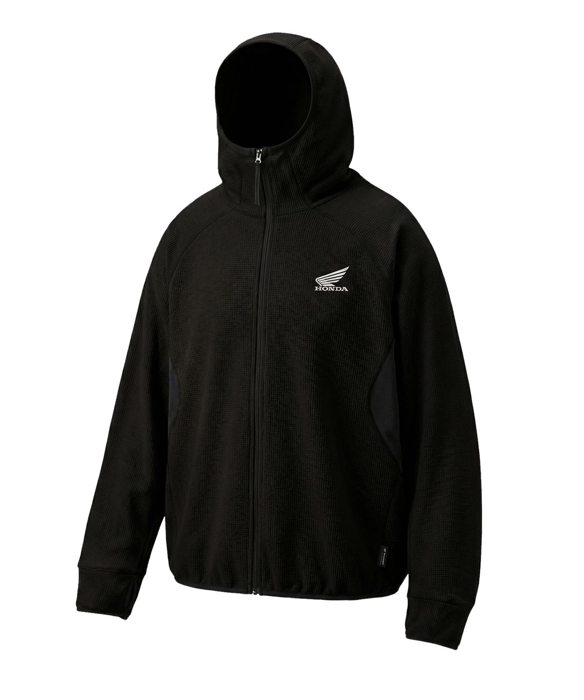 핍스 모터사이클(PHYPS MOTORCYCLE) H-Tech Light Weight Waffle Hoodie Zip-Up Black