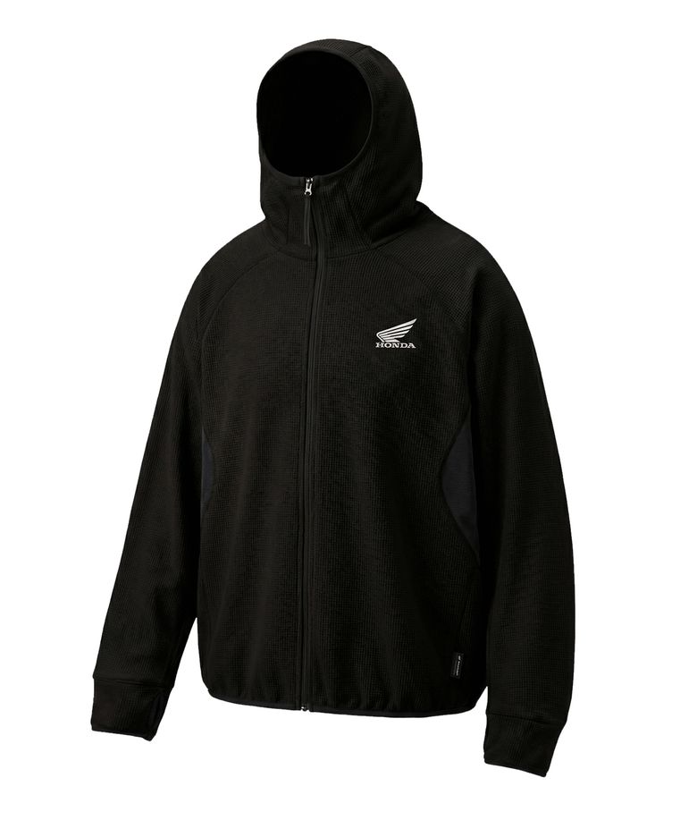 H-Tech Light Weight Waffle Hoodie Zip-Up Black