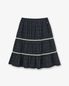 PATTERN TIERED SKIRT [NAVY]