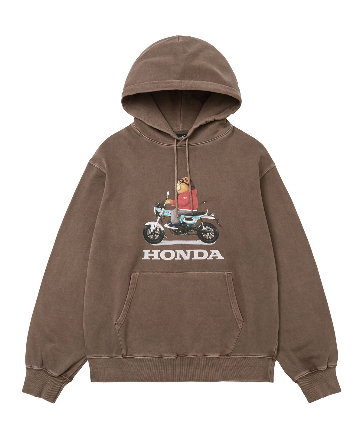 핍스 모터사이클(PHYPS MOTORCYCLE) Pigment Dax Bear Hoodie Brown