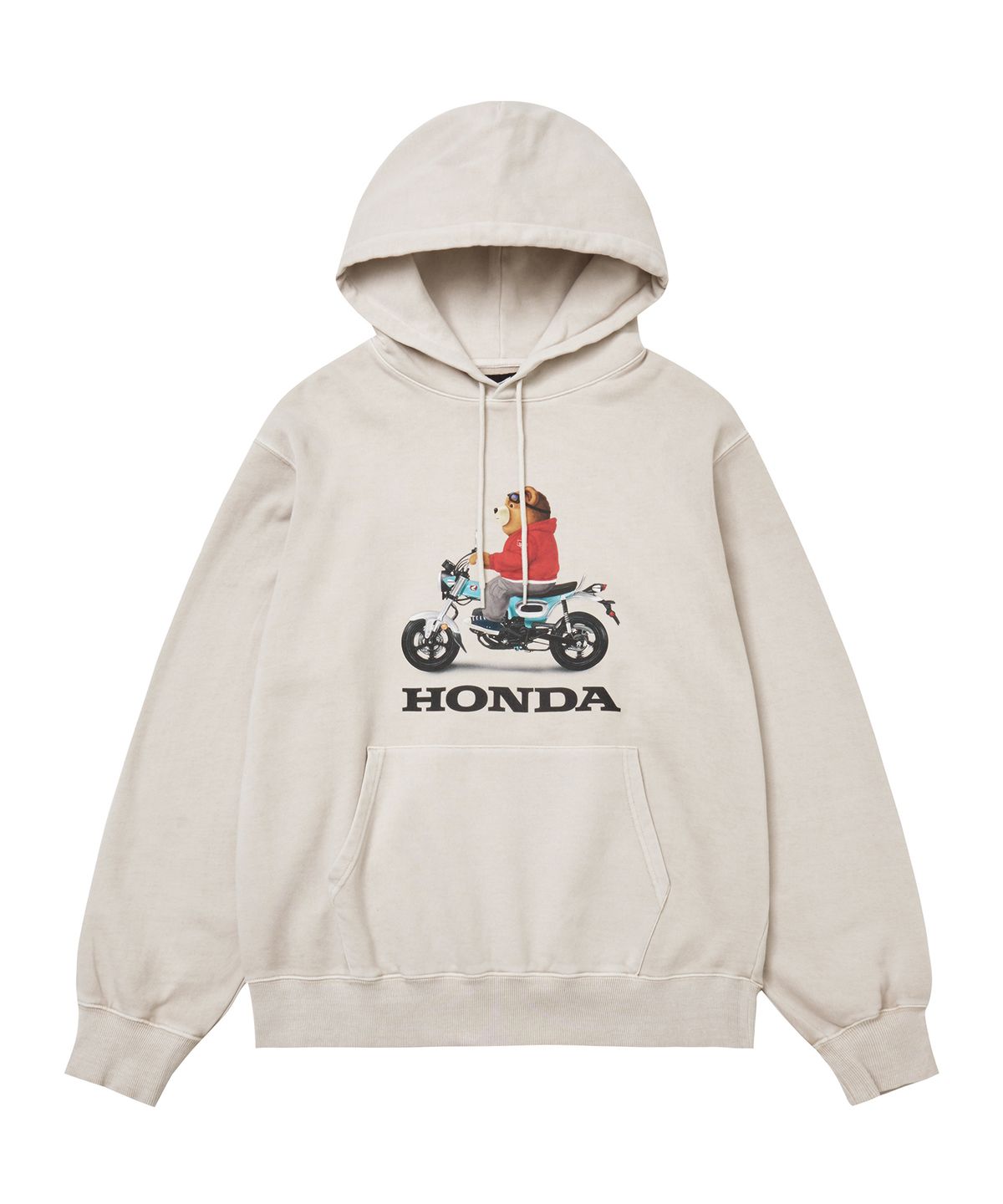 핍스 모터사이클(PHYPS MOTORCYCLE) Pigment Dax Bear Hoodie Beige