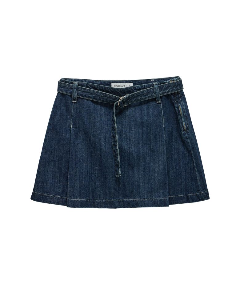 Iris Ring Denim Skirt (deep blue)