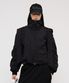 PARKA RING HOODED CROPPED JUMPER IN BLACK