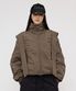 PARKA RING HOODED CROPPED JUMPER IN KHAKI