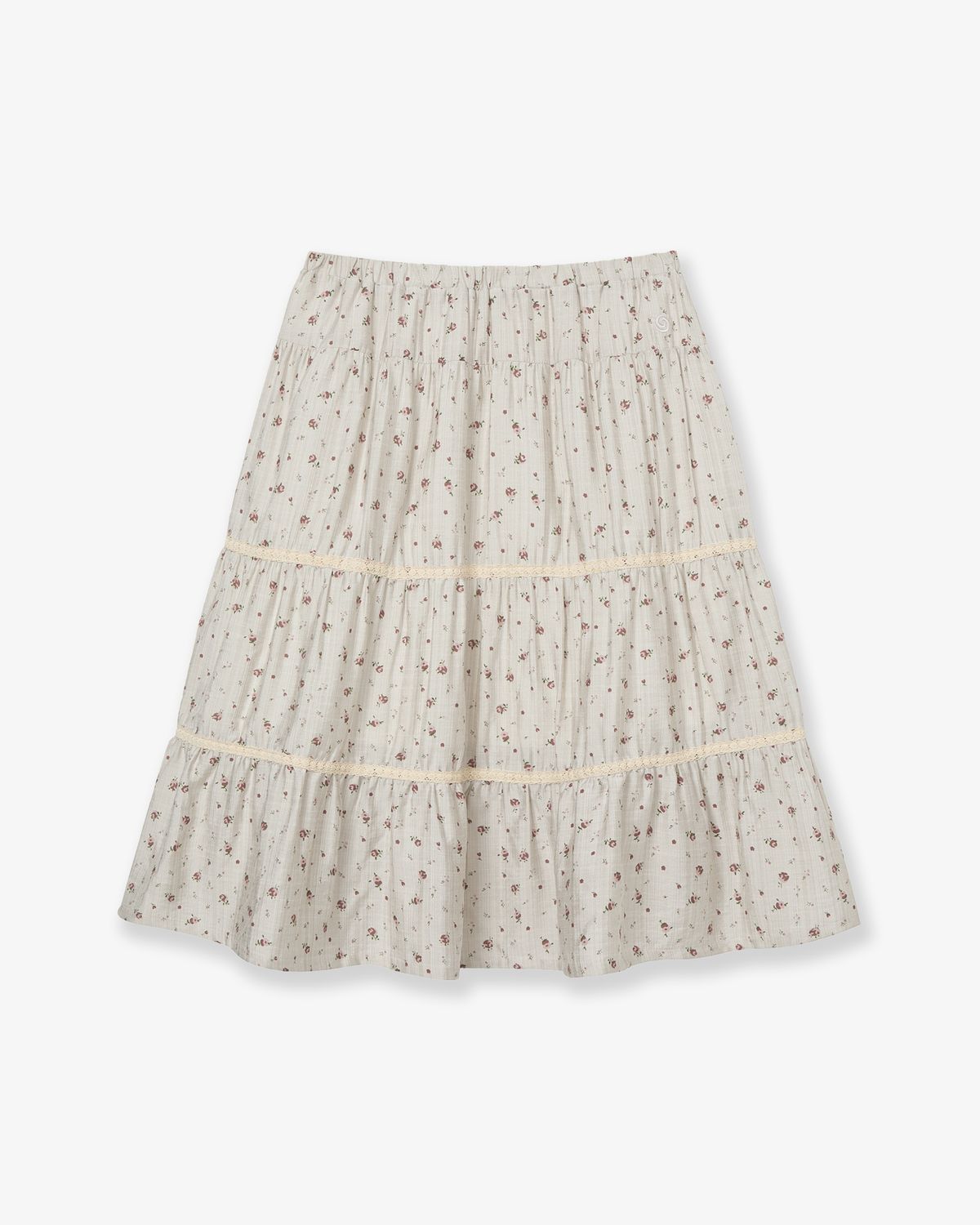 에이이에이이(AEAE) PATTERN TIERED SKIRT [BEIGE]