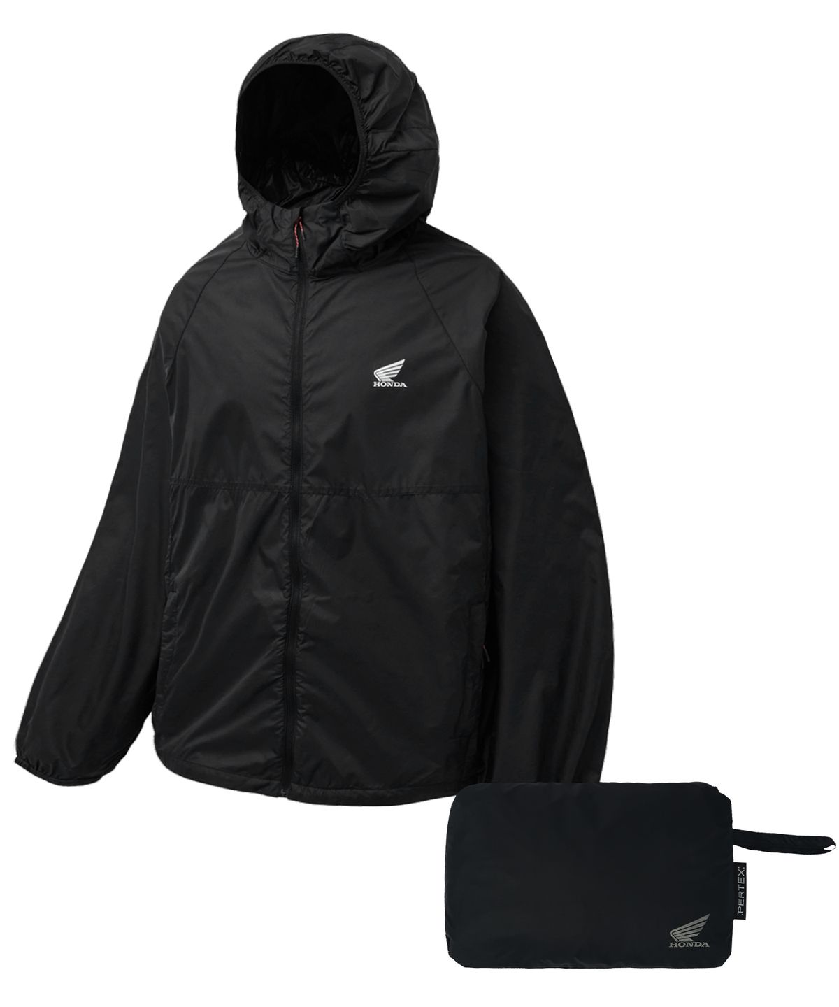 핍스 모터사이클(PHYPS MOTORCYCLE) H-Tech Pertex Packable Windbreaker Black