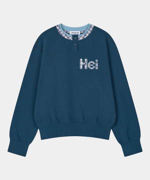 HEI 빅로고 헨리넥 스웻셔츠 네이비