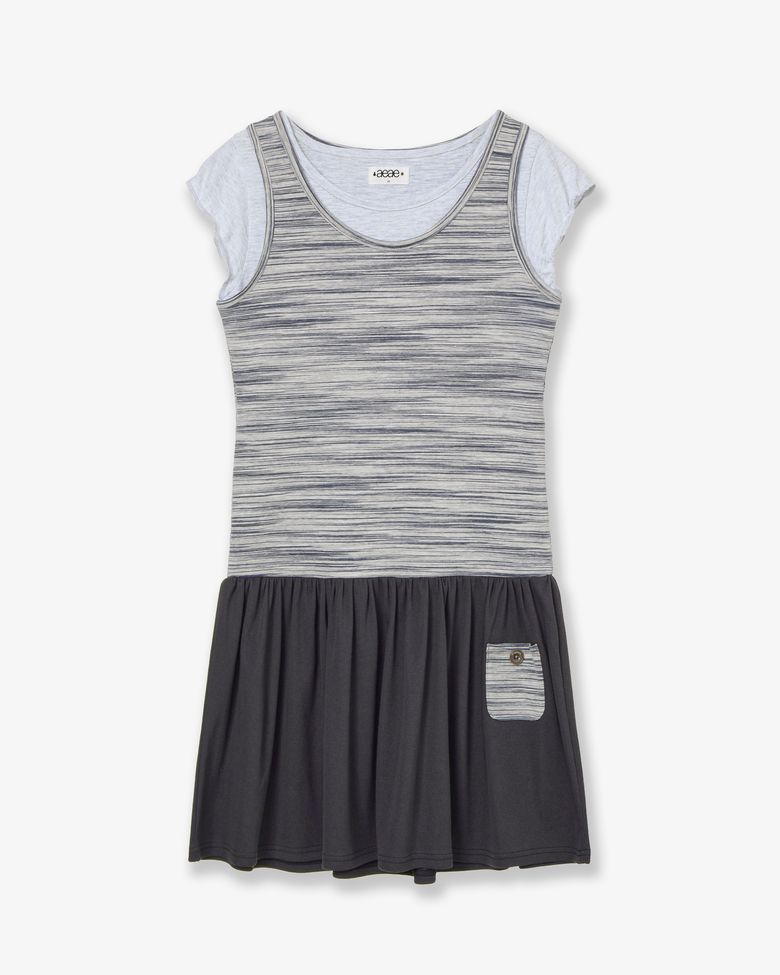 LAYERED TOP DRESS [NAVY]
