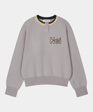 HEI 빅로고 헨리넥 스웻셔츠 그레이