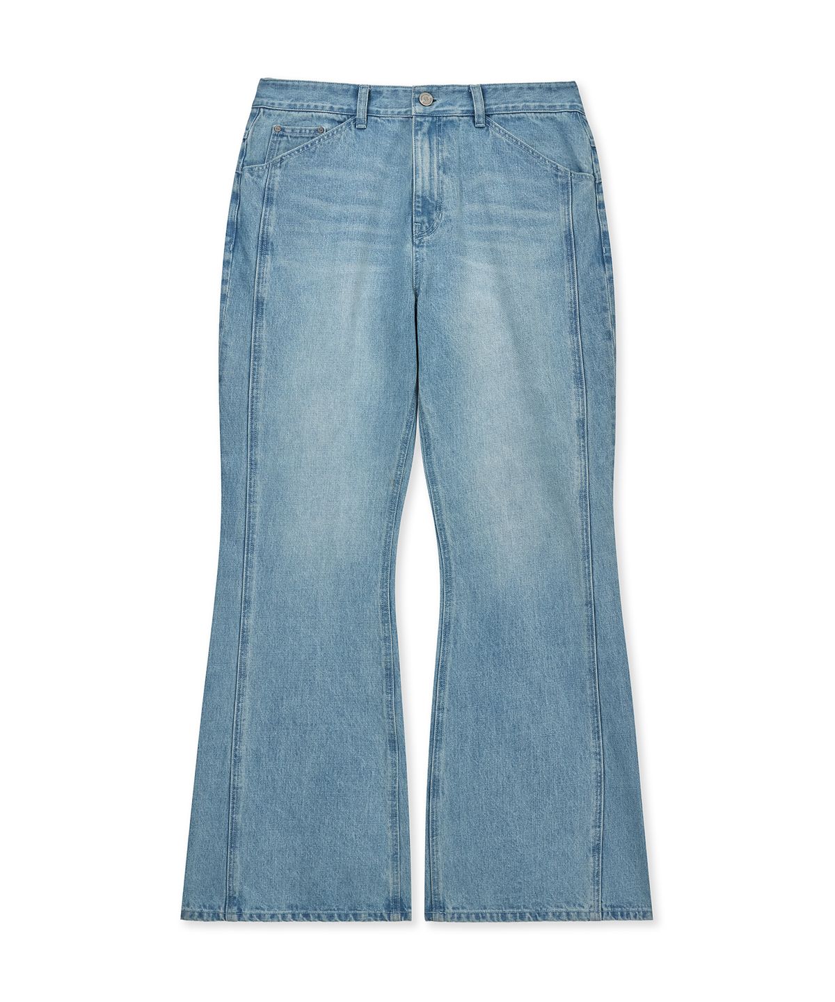 언지미크(UNGIMMICK) SLUB FLARED DENIM PANTS (LIGHT BLUE)