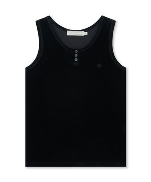 VELVET HENLEY TANK TOP (BLACK)