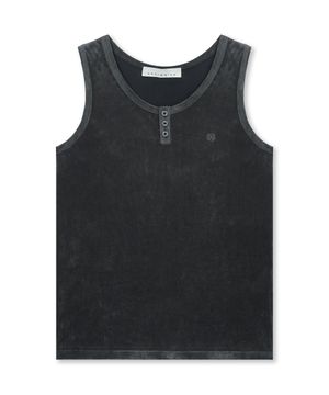 VELVET HENLEY TANK TOP (CHARCOAL)