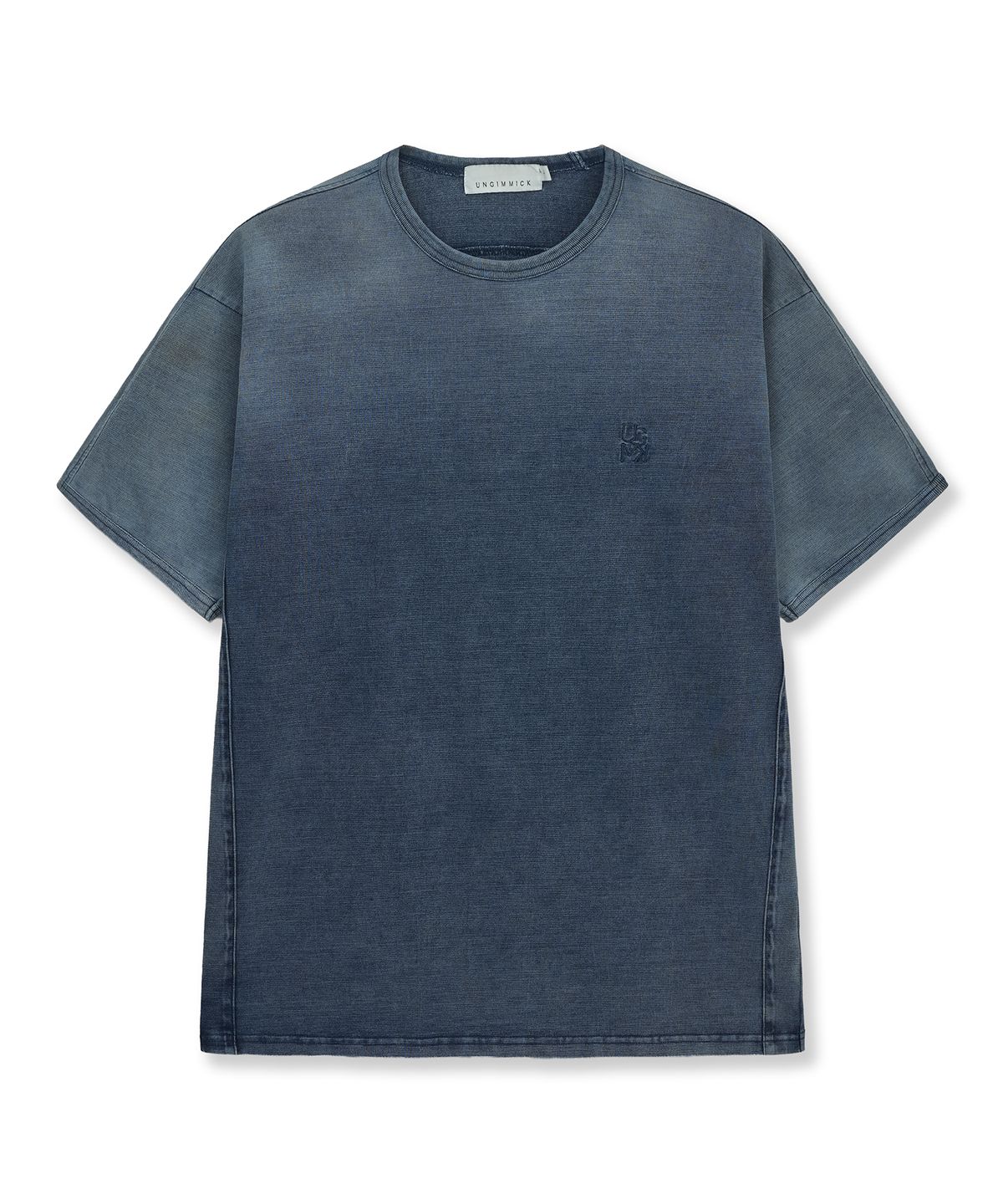 언지미크(UNGIMMICK) FADED RINGER T-SHIRT (GRAYISH BLUE)