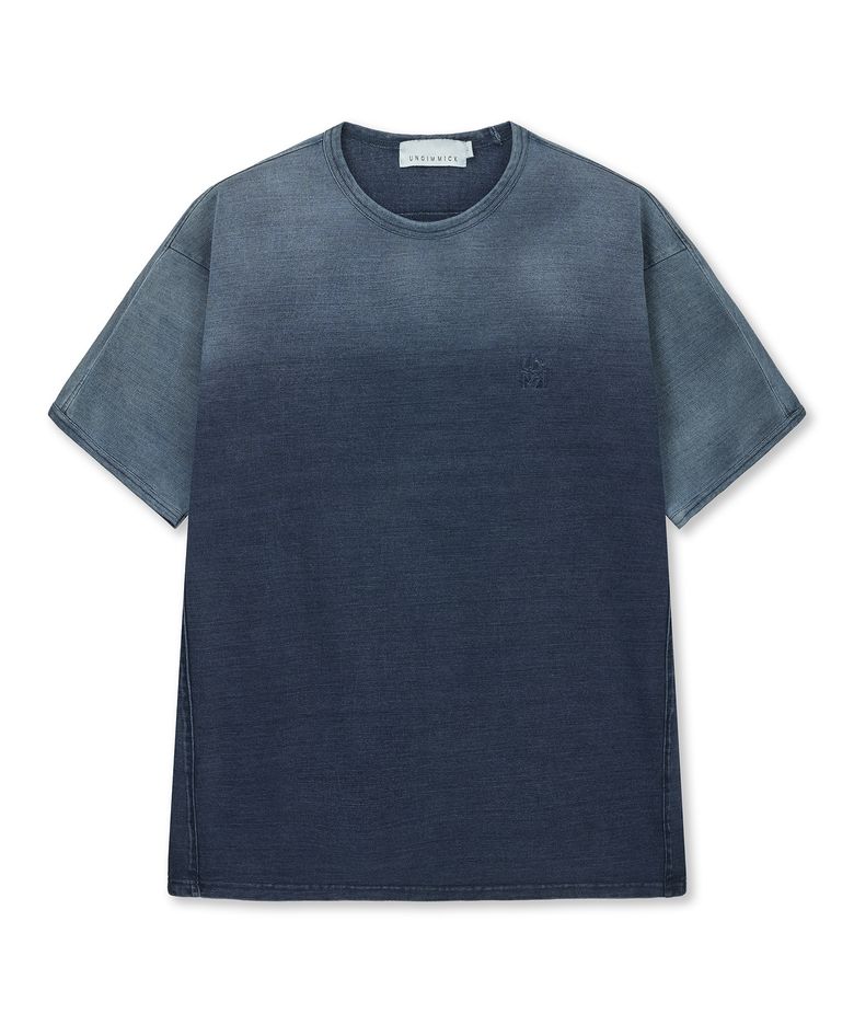 FADED RINGER T-SHIRT (INDIGO)