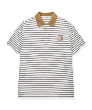 STRIPE TERRY POLO SHIRT (WHITE)