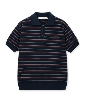 PREPPY KNIT POLO SHIRT (NAVY)