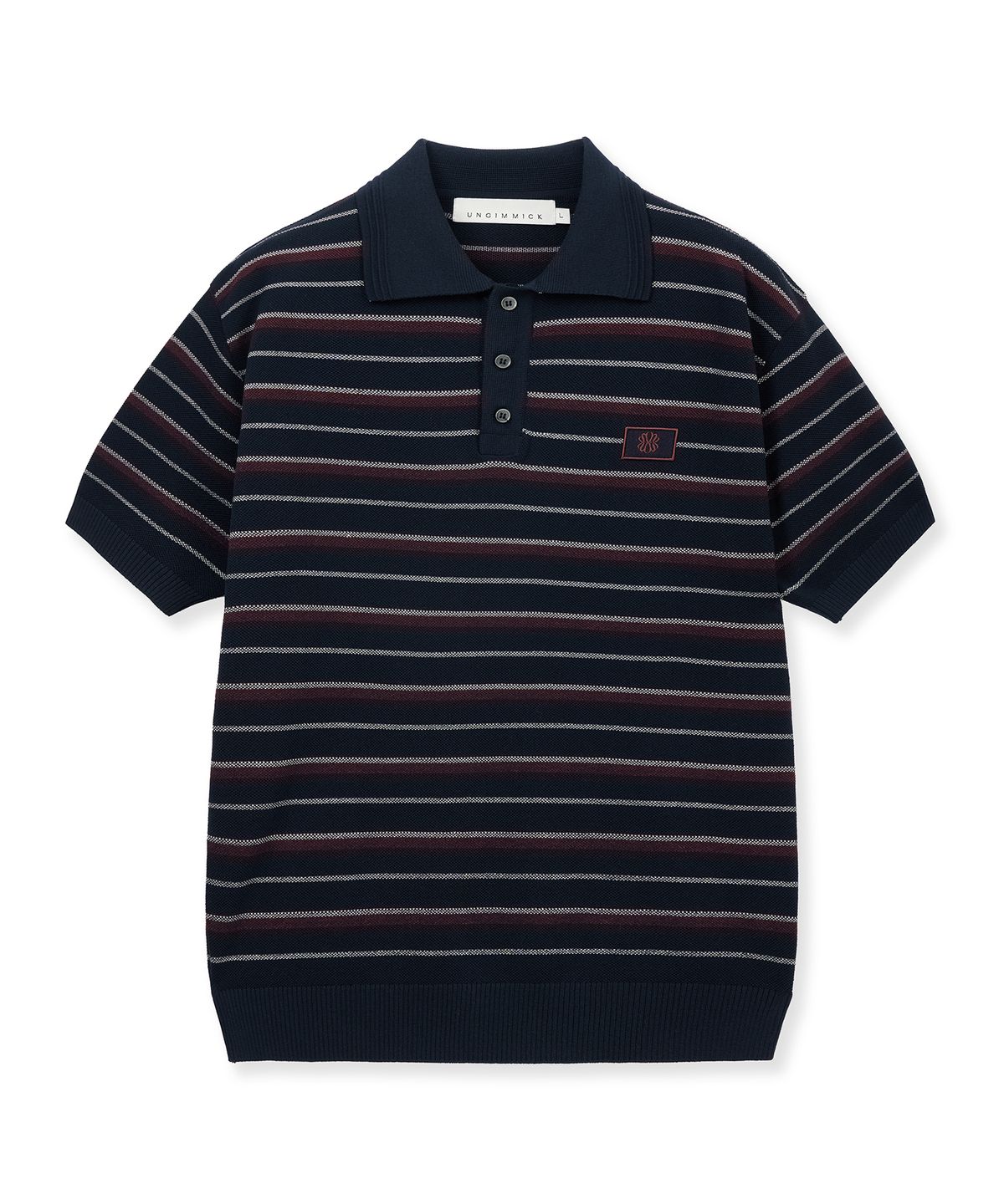 언지미크(UNGIMMICK) PREPPY KNIT POLO SHIRT (NAVY)