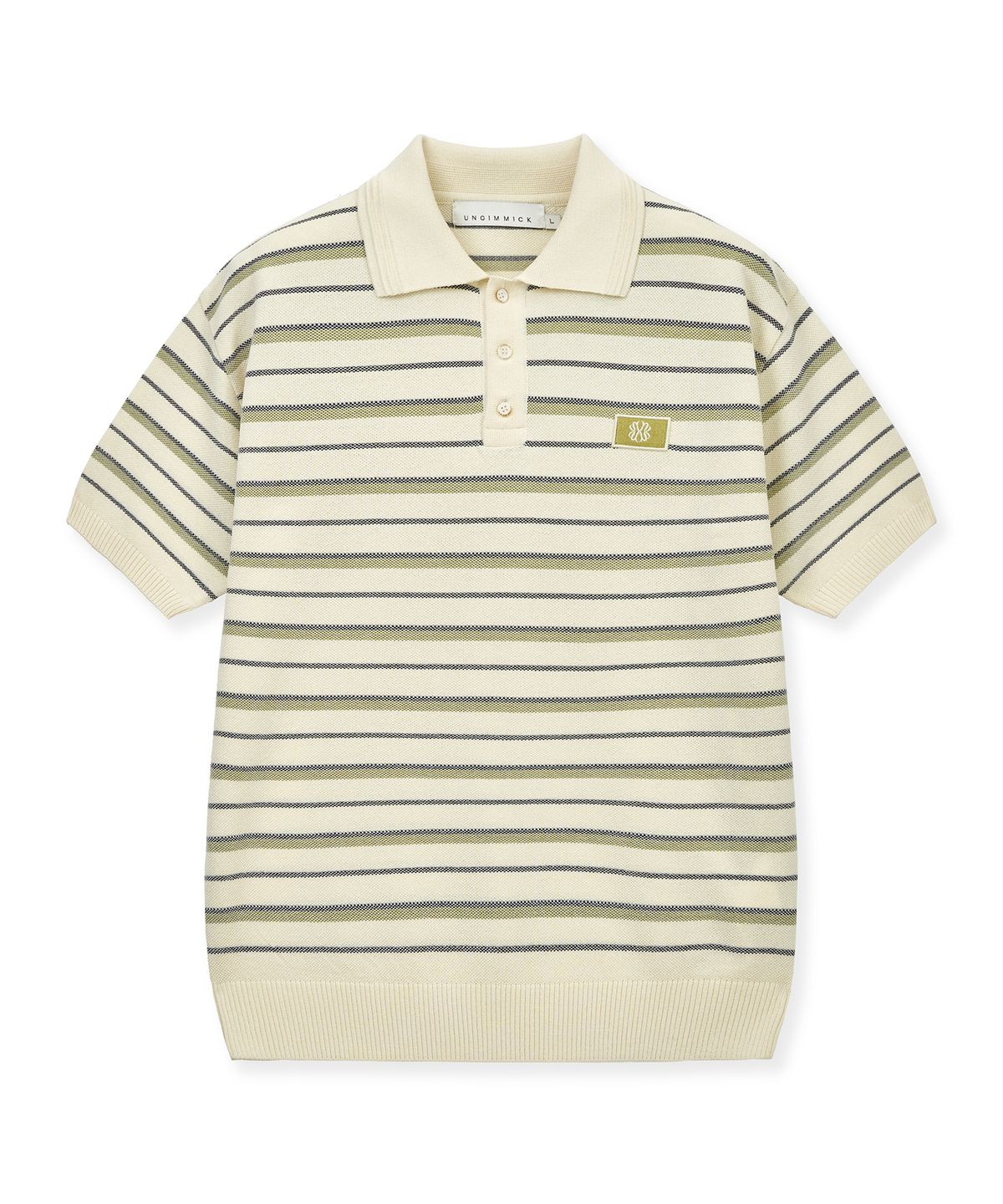 언지미크(UNGIMMICK) PREPPY KNIT POLO SHIRT (IVORY)