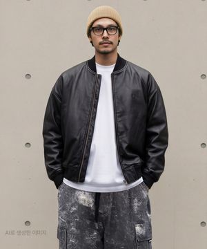 공용) PU 레더 소프트 MA-1 점퍼