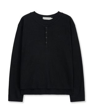 LAYERED HENLEY T-SHIRT (BLACK)