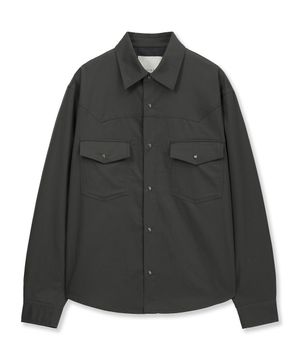CROPPED WESTERN SHIRT (CHARCOAL)