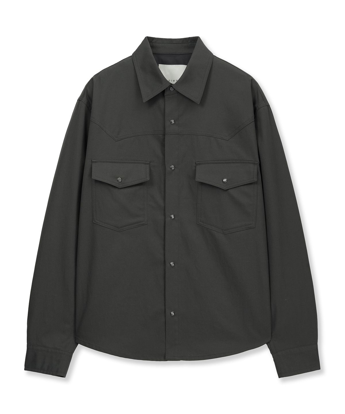 언지미크(UNGIMMICK) CROPPED WESTERN SHIRT (CHARCOAL)