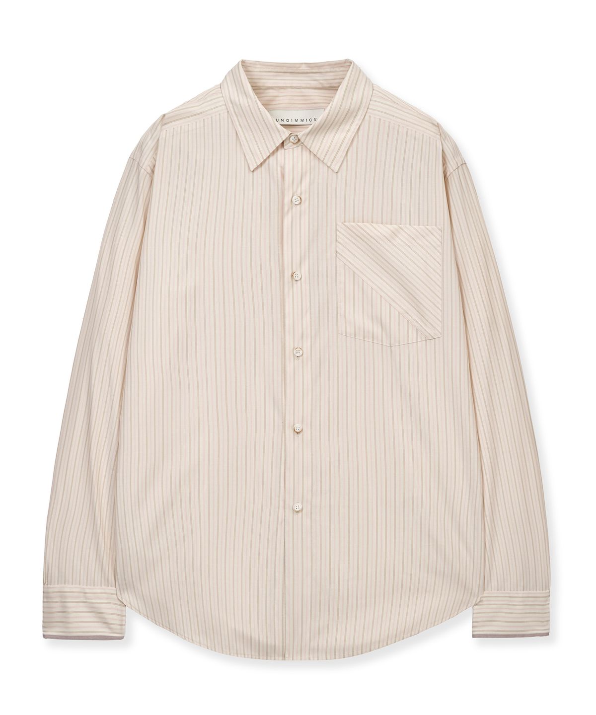 언지미크(UNGIMMICK) TAILORED MULTI STRIPE SHIRT (APRICOT)