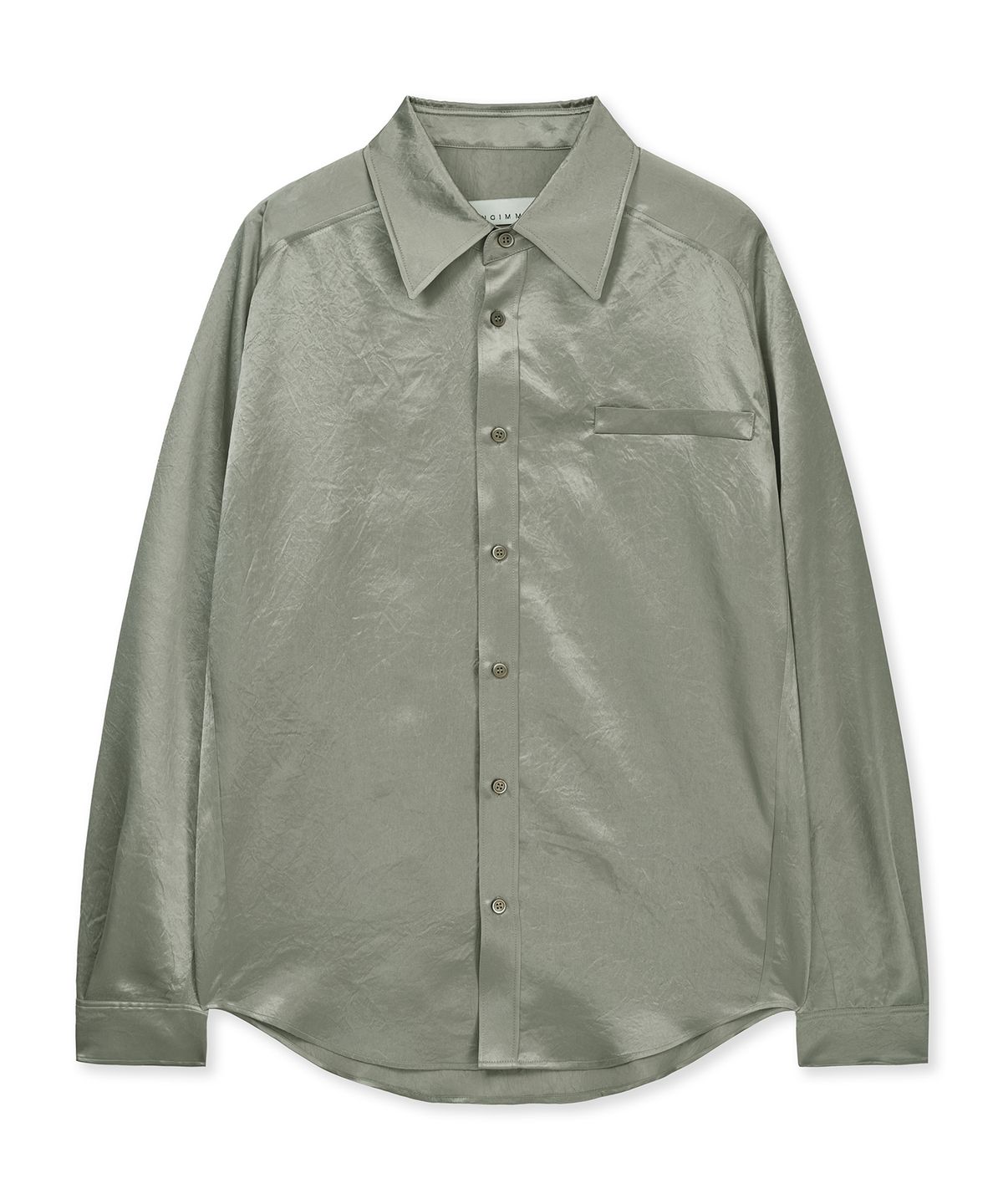 언지미크(UNGIMMICK) CRINKLED SATIN SHIRT (BEIGE)