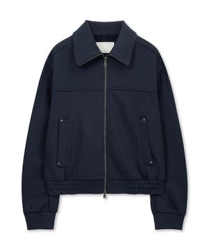 HIGH NECK ZIP-UP JACKET (NAVY)