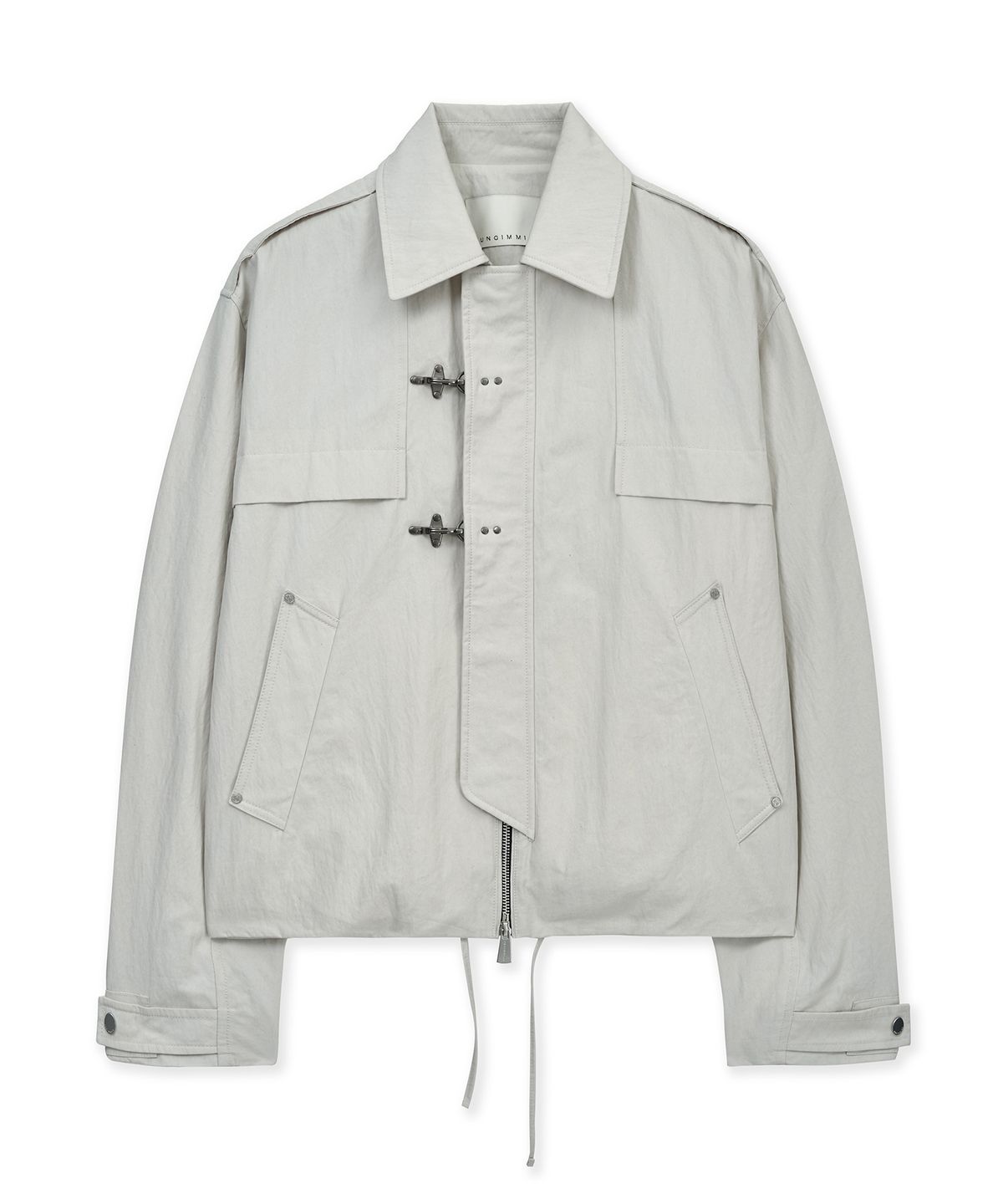 언지미크(UNGIMMICK) FIREMAN TRENCH JACKET (LIGHT GRAY)