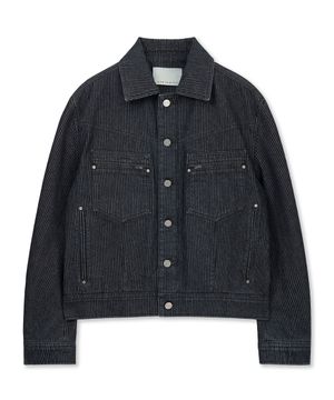 STRIPE DENIM JACKET (INDIGO)