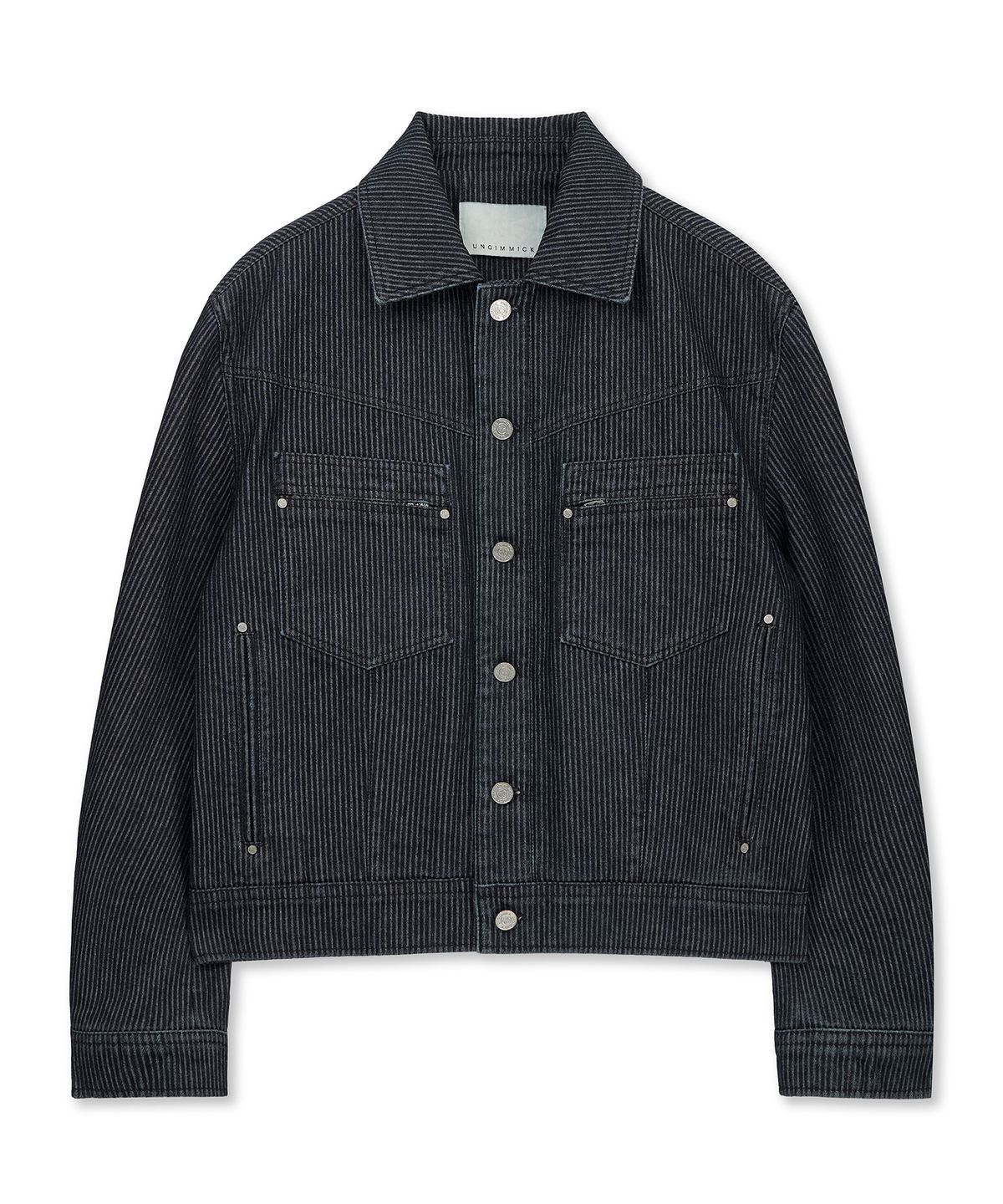 언지미크(UNGIMMICK) STRIPE DENIM JACKET (INDIGO)