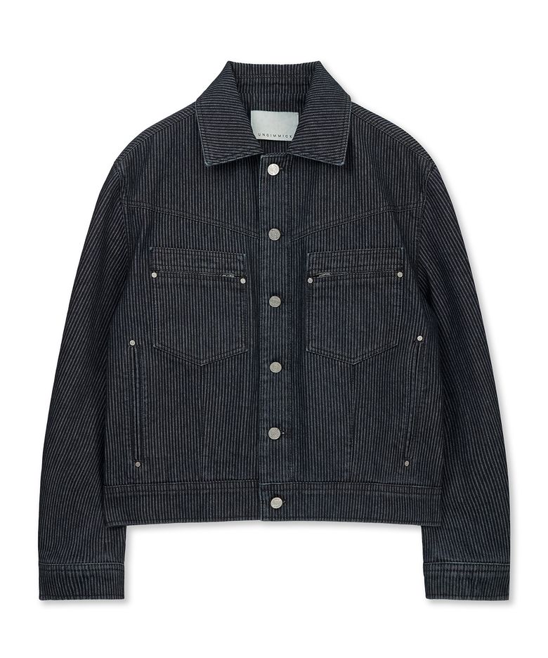 STRIPE DENIM JACKET (INDIGO)