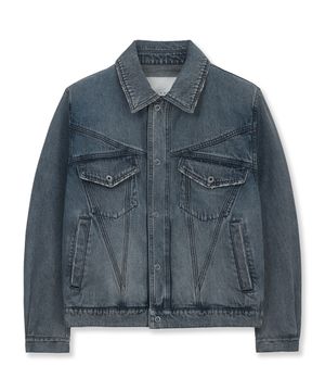 STRUCTURED FADE DENIM JACKET (VINTAGE BLUE)