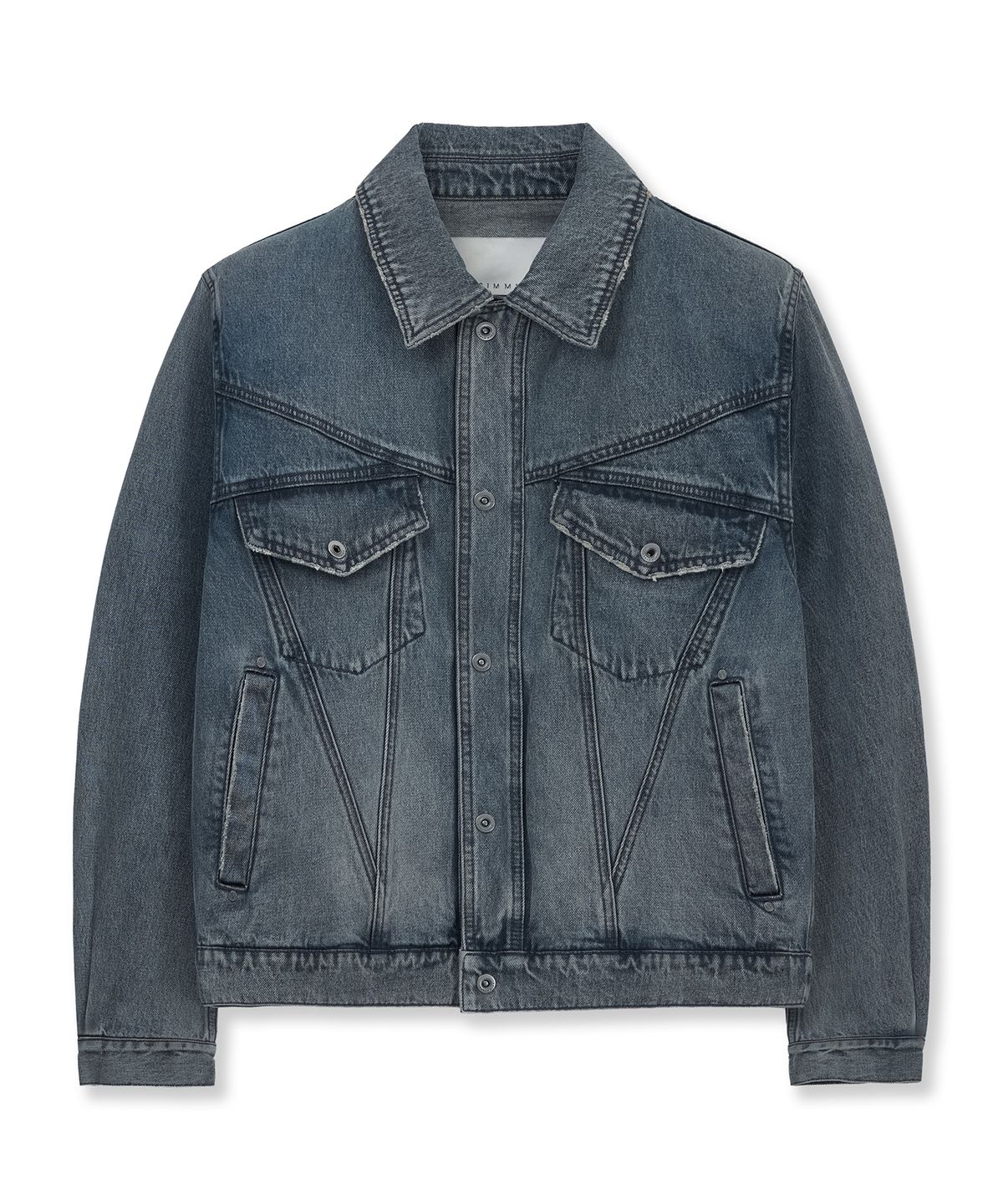 언지미크(UNGIMMICK) STRUCTURED FADE DENIM JACKET (VINTAGE BLUE)