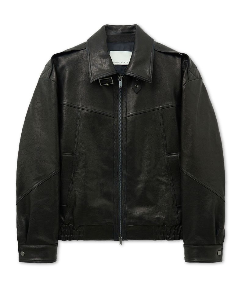 SHRUNKEN NAPPA LEATHER RIDER JACKET (BLACK / LAMBSKIN)