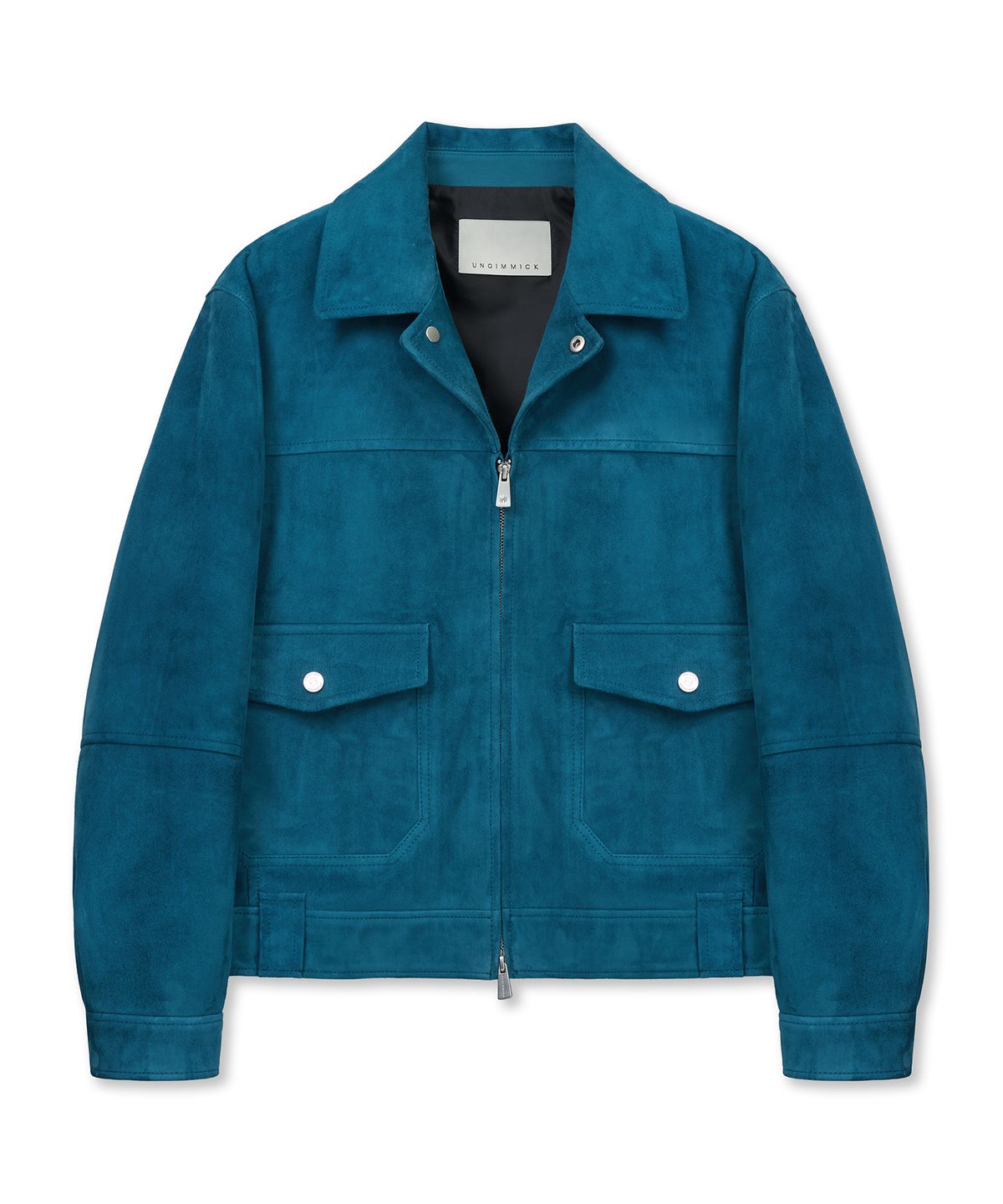언지미크(UNGIMMICK) COBALT SUEDE TRUCKER JACKET (BLUE / GOATSKIN)