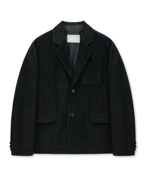 SUEDE TAILORED JACKET (BLACK / GOATSKIN)