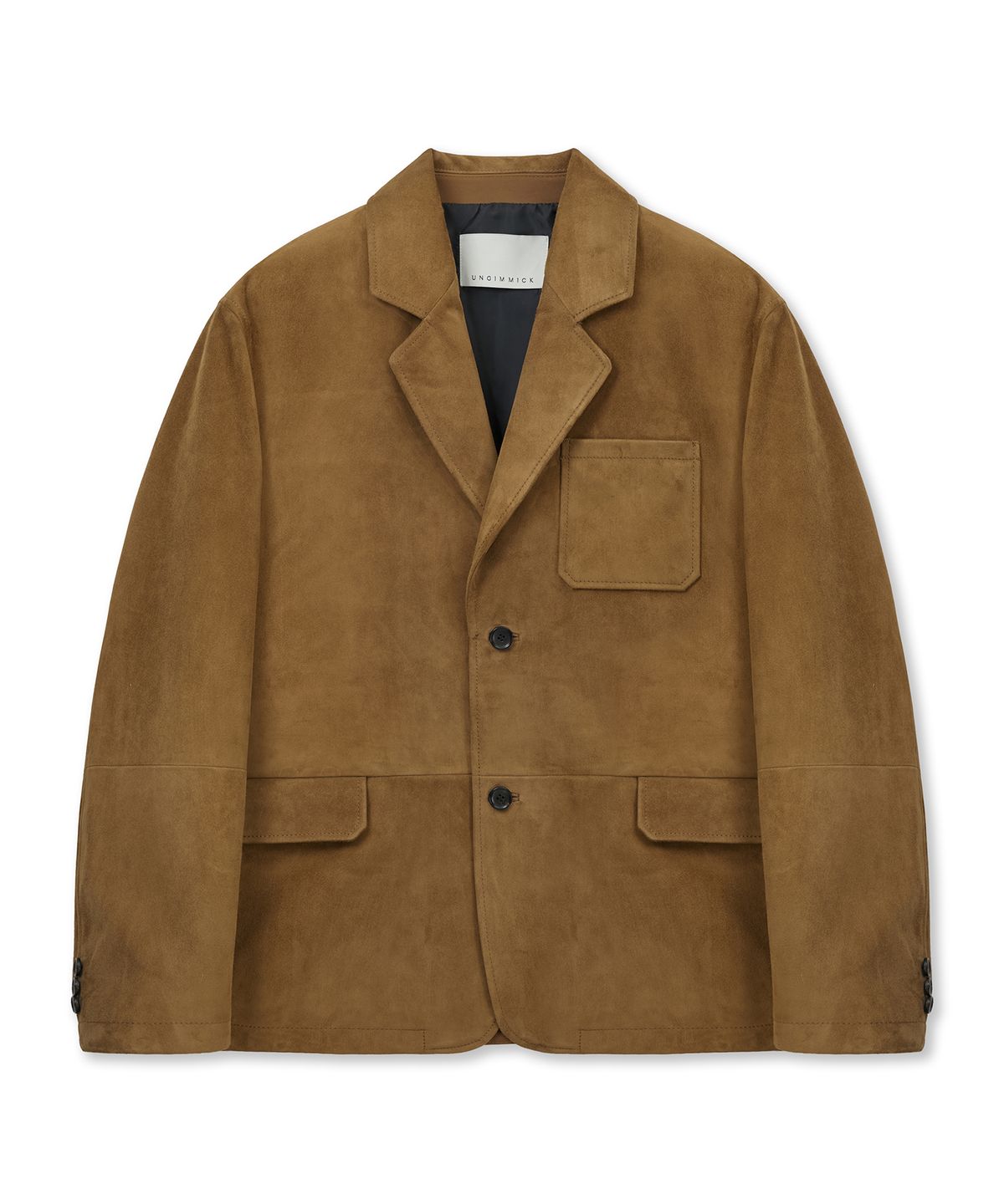 언지미크(UNGIMMICK) SUEDE TAILORED JACKET (CAMEL / GOATSKIN)