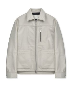 OIL-WAXED NAPPA LEATHER JACKET (OFF-WHITE / LAMBSKIN)