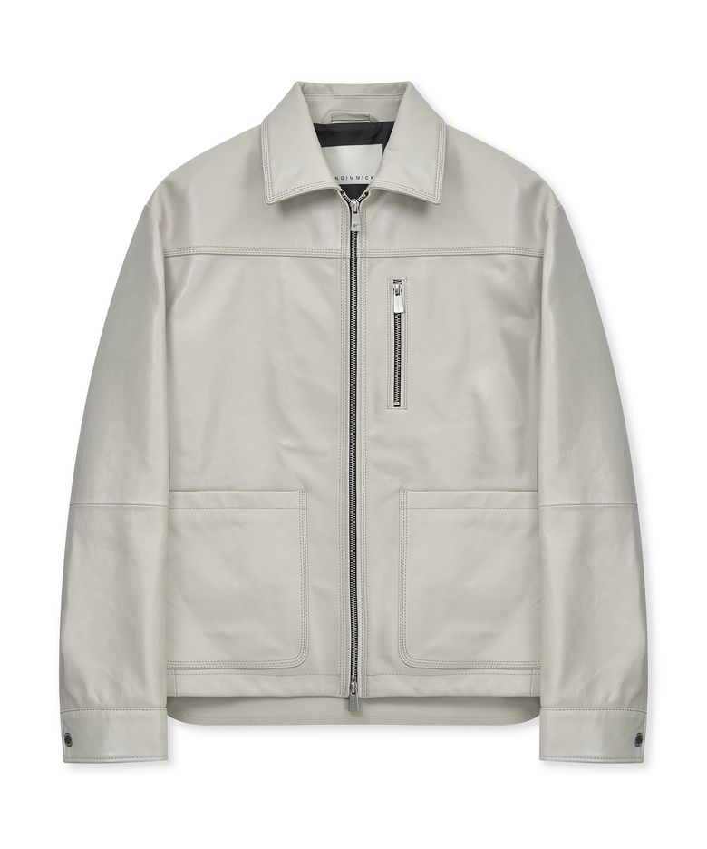 OIL-WAXED NAPPA LEATHER JACKET (OFF-WHITE / LAMBSKIN)