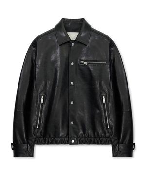 VINTAGE WAXED NAPPA LEATHER JACKET (BLACK / LAMBSKIN)
